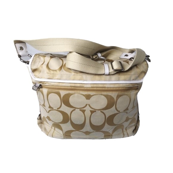 Coach Daisy Signature Messenger Bag F16557 Light Khaki & White - Picture 4 of 12